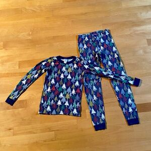 Hanna Andersson Size 14 Unisex Navy HolidayTree Pajama Set